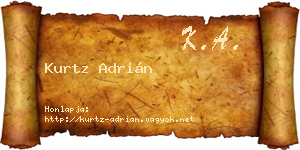 Kurtz Adrián névjegykártya